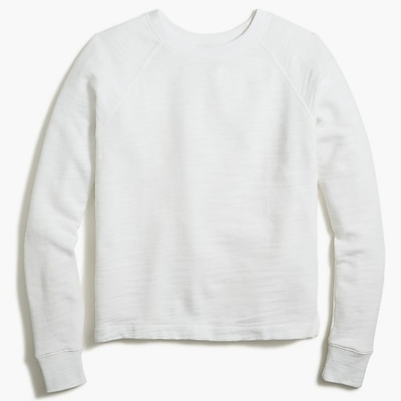 J.Crew Factory White Eyelet Back Sweatshirt - Picture 1 of 11